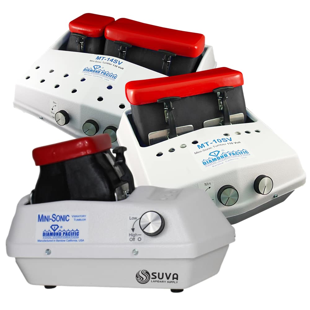 Diamond Pacific Mini-Sonic Vibratory Tumblers for sale at SUVA Lapidary Supply Diamond Pacific Mini-Sonic Vibratory Tumblers for sale at SUVA Lapidary Supply