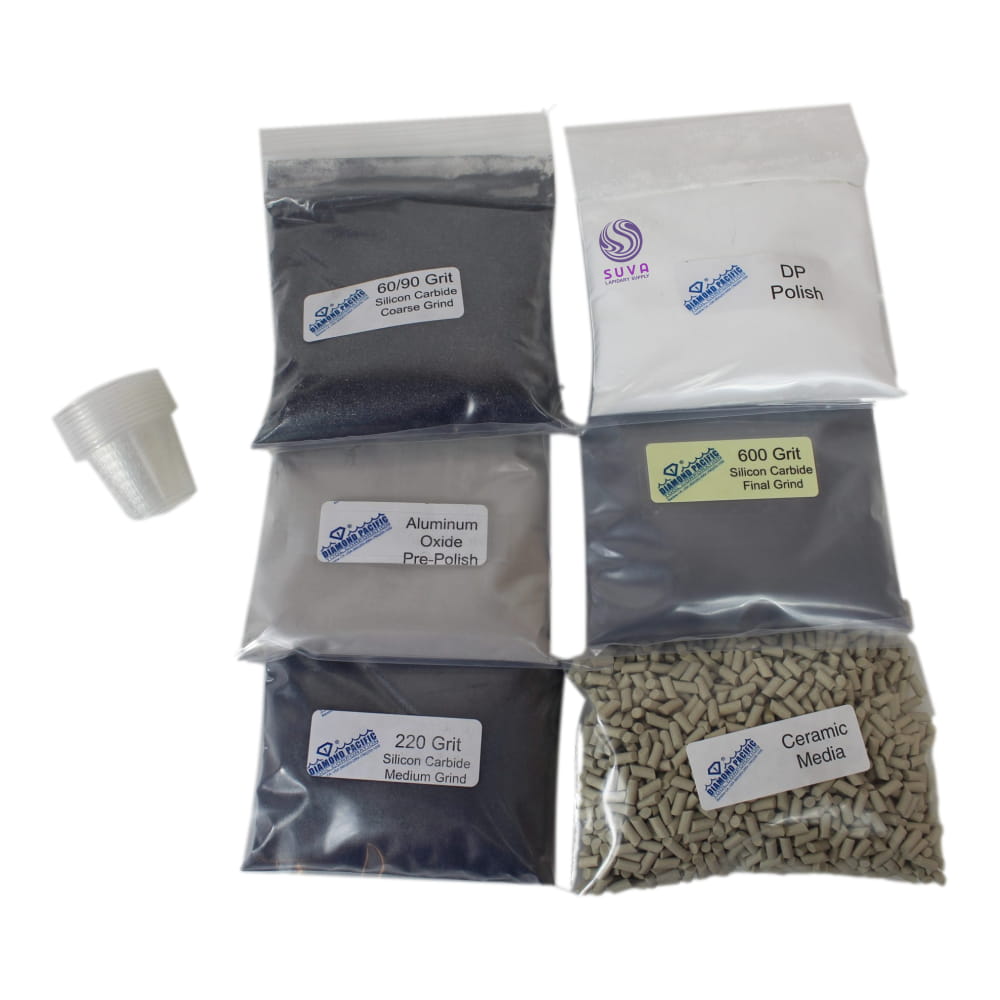 Silicon Carbide Rock Tumbling Grit Kits for sale at SUVA Lapidary Supply