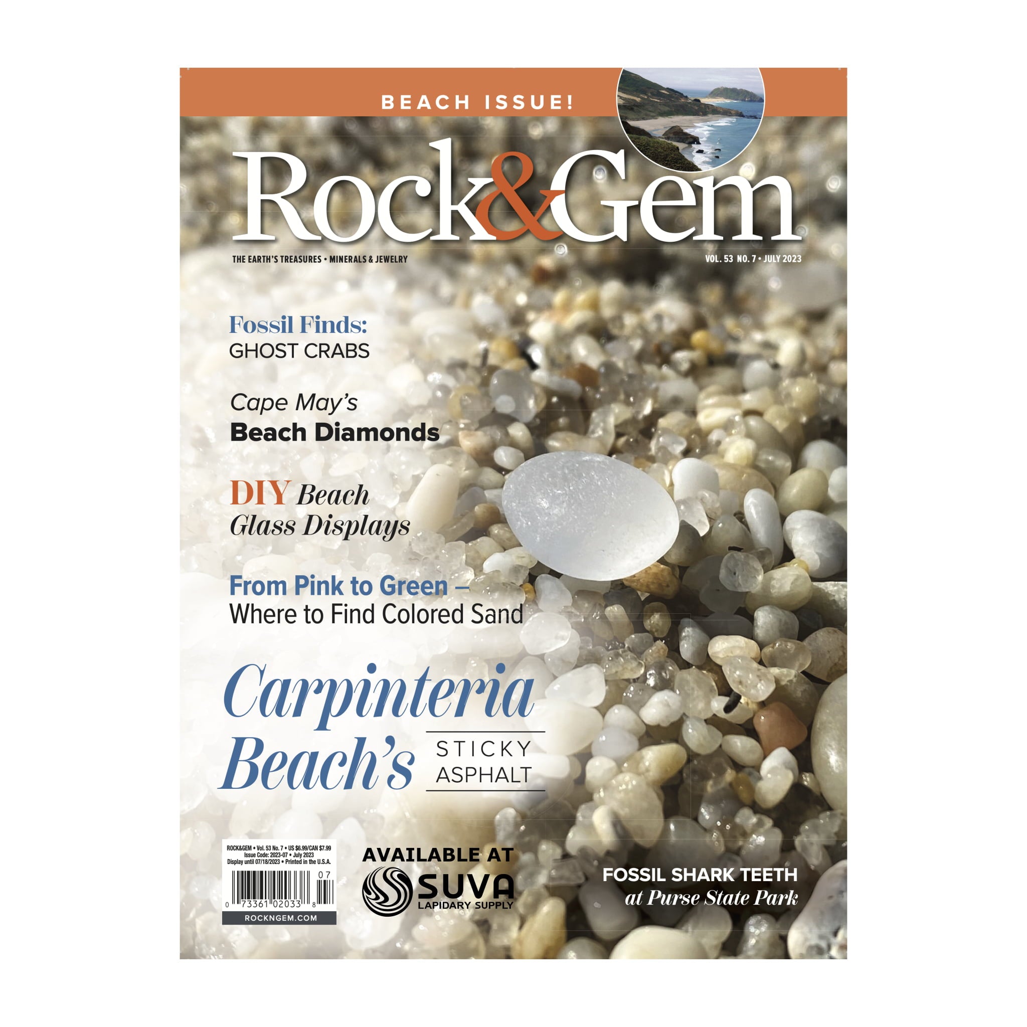 July 2023 issue of Rock & Gem Magazine at SUVA Lapidary Supply
